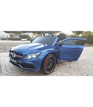 Coche eléctrico infantil Mercedes C63 AMG, AZUL, 2X12V, FULL OPTION - AC-C63KI4